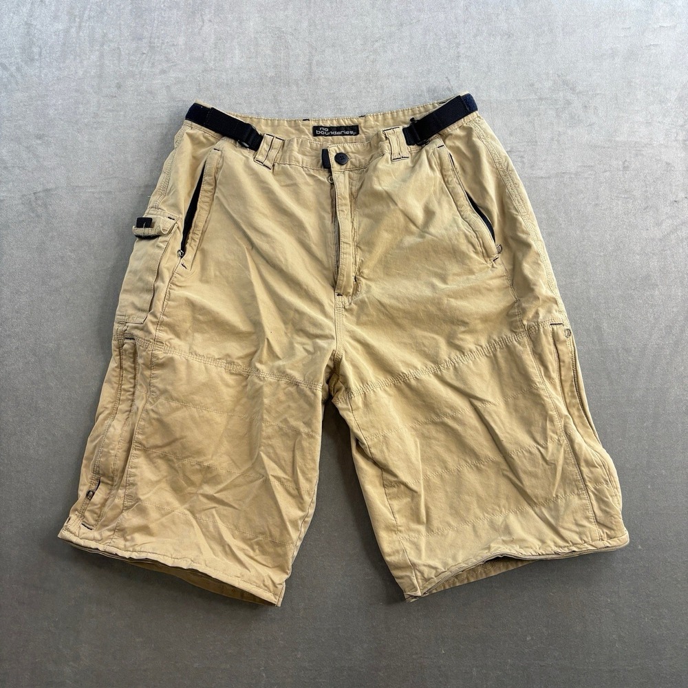 VTG No Boundaries Cargo Shorts Tan Utility Hiking Outdoor Men's Size 34x32